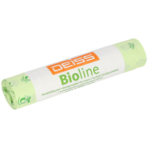 DEISS BIOLINE Bioabfallsäcke 30 Liter ecovio® Biokunststoff, Biologisch abbaubare Biomüllbeutel, feuchtigkeitsdicht, (B x L): 450 x 680 mm, 1 Karton = 50 Rollen à 10 Stück = 500 Stück
