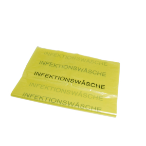 DEISS PREMIUM Infektionswäschesack 85 Liter, Typ 120, Gelb-transparente Wäschesäcke, Maße (B x L): 640 x 1000 mm, 1 Karton = 10 Rollen = 200 Stück