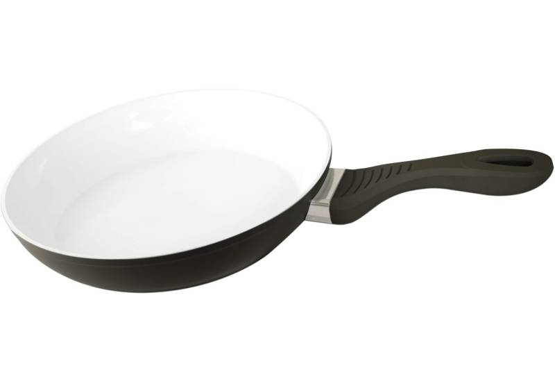 DESKI Aluminium Bratpfanne Ø 24 cm schwarz Keramik Beschichtung Softgriff