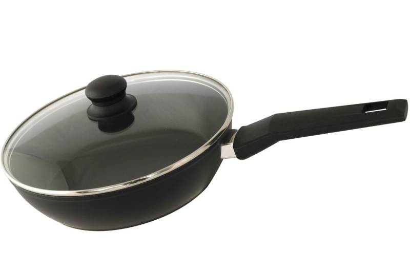 DESKI Aluminium Schmorpfanne mit Glasdeckel Ø 26 cm 2-fach Beschichtet