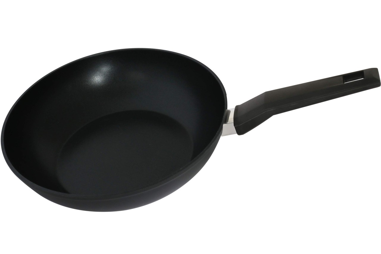 DESKI Aluminium Wokpfanne Ø 28 cm mit Bakelitgriff 2-fach Beschichtet DESKI Aluminium Wokpfanne Ø 28 cm mit Bakelitgriff 2-fach Beschichtet