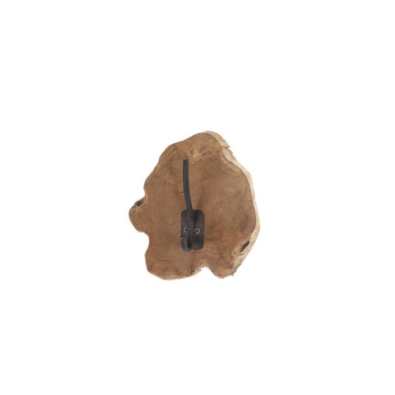 DIJK - Kleiderhaken - Wurzelscheibe - 20 x 20 x 8 cm - natur - Teakholz-Metall