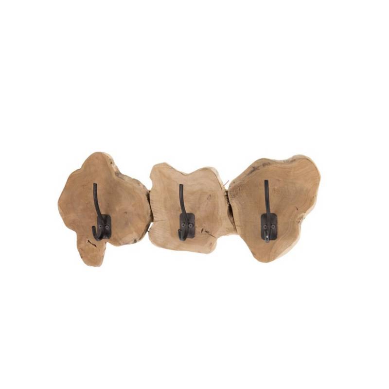 DIJK - Kleiderhaken Wurzelscheiben - 46 x 20 x 10 cm - natur - Teakholz / Metall