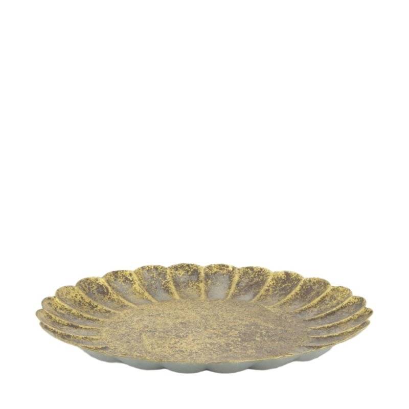 DIJK - Tablett - rund - Metall - 27 cm - Gold/Schwarz