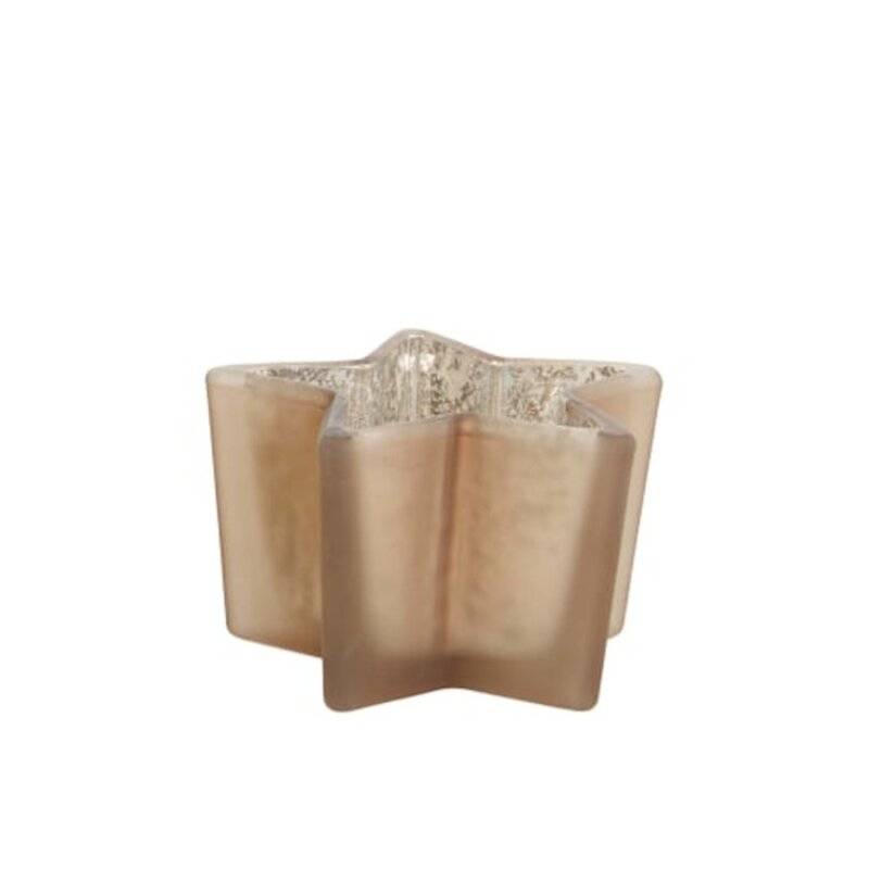 DIJK - Windlicht - Stern - Glas - 10,5 x 10,5 x 6,5 cm - hellbraun