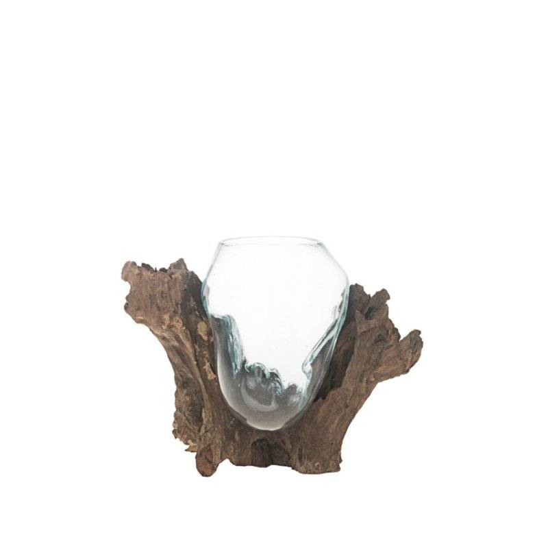 DIJK - Wurzel mit Glas - 28 cm - Natur