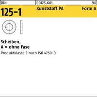 DIN 125-A/ISO 7089 Unterlegscheibe Kunstahl 28mm Polyamid ohne Fase Form A 50 Stk