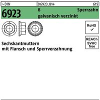 DIN6923/ 8 M16 verzinkt Sechskant-Sperrzahnmutter mit Flansch von NO BRAND