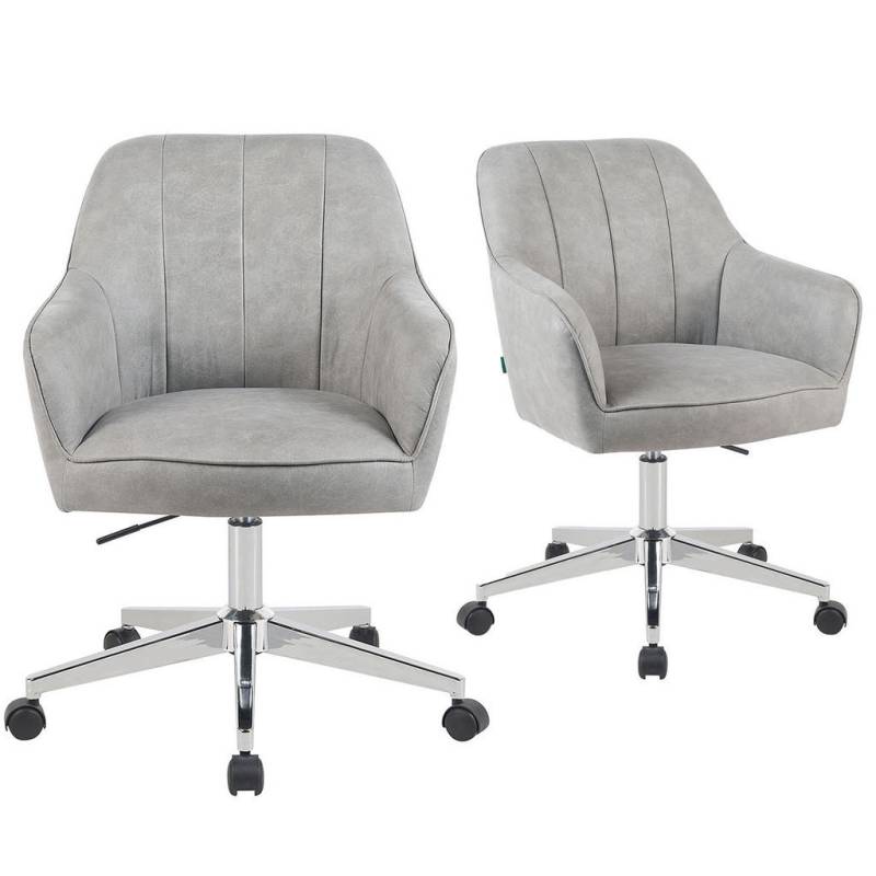 DUBI Möbel BÜROSTUHL Hellgrau DUBI Möbel BÜROSTUHL Hellgrau