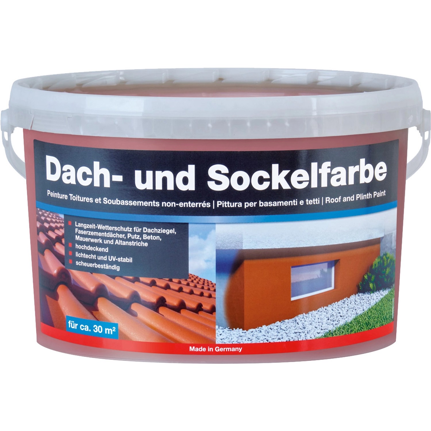 Dach- und Sockelfarbe Ziegelrot 5 l von -