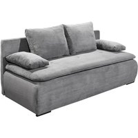 kleines Schlafsofa mit Bettkasten Cord Grau 208 cm breit JAREK