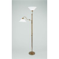 Deckenfluter Berliner Messing Glas mit Leselicht 200 cm von Berliner Messingleuchten