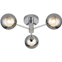 Deckenlampe 3-flammig Chrom Rauchgrau G9 Glas Metall Deckenlampe 3-flammig Chrom Rauchgrau G9 Glas Metall von Searchlight