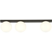 Deckenlampe 3-flammig E14 70 cm lang Glas Metall Weiß Schwarz Deckenlampe 3-flammig E14 70 cm lang Glas Metall Weiß Schwarz von Emibig