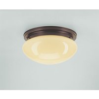 Deckenlampe Antik Messing Glas in Elfenbein E27 Ø30 cm von Berliner Messingleuchten