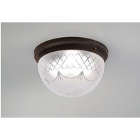 Deckenlampe Antik Messing Glas mit Muster E27 Ø40 cm von Berliner Messingleuchten