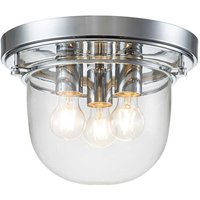 Deckenlampe Badezimmer IP44 Ø 33 cm Chrom 3x E27 Metall Glas von ELSTEAD