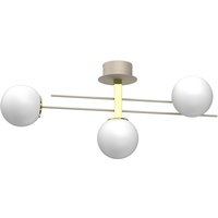 Deckenlampe E27 Glaskugeln Metall in Beige Gold L:88 cm von Luminex