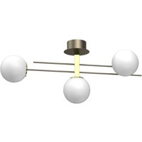 Deckenlampe E27 Glaskugeln Metall in Gold Weiß L:88 cm von Luminex