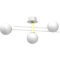 Deckenlampe E27 Glaskugeln Metall in Weiß Gold L:88 cm von Luminex