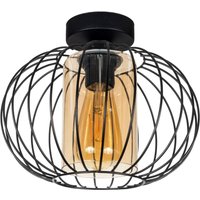 Deckenlampe E27 Ø25 cm Schwarz Honig blendarm Retro von Belis