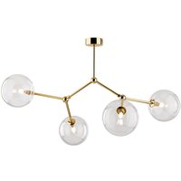 Deckenlampe Glas Metall 74 cm lang in Gold 4x G9 VINZA Deckenlampe Glas Metall 74 cm lang in Gold 4x G9 VINZA von TK Lighting
