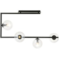 Deckenlampe Glas Metall 83 cm lang Schwarz E14 4-flammig Deckenlampe Glas Metall 83 cm lang Schwarz E14 4-flammig von Emibig