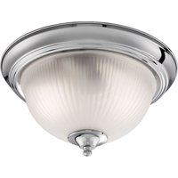 Deckenlampe Glas Metall E14 IP44 29 cm rund in Chrom Deckenlampe Glas Metall E14 IP44 29 cm rund in Chrom von Searchlight