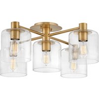 Deckenlampe Glas Metall E27 80,8 cm breit in Messing antik Deckenlampe Glas Metall E27 80,8 cm breit in Messing antik von ELSTEAD