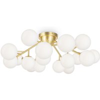 Deckenlampe Glas Metall G9 75 cm breit in Gold Weiß von Maytoni