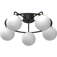 Deckenlampe Glas Metall Schwarz Weiß Gold E27 5-flammig Deckenlampe Glas Metall Schwarz Weiß Gold E27 5-flammig von Luminex