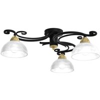 Deckenlampe Glas Metall Schwarz Weiß Messing 3-flammig Deckenlampe Glas Metall Schwarz Weiß Messing 3-flammig von Luminex