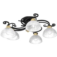 Deckenlampe Glas Metall Schwarz Weiß Messing 5-flammig Deckenlampe Glas Metall Schwarz Weiß Messing 5-flammig von Luminex