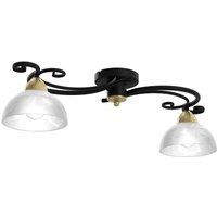 Deckenlampe Glas Metall Schwarz Weiß Messing E27 78 cm Deckenlampe Glas Metall Schwarz Weiß Messing E27 78 cm von Luminex