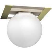 Deckenlampe Glas Metall in Beige Gold B:22 cm E27 Kugel von Luminex