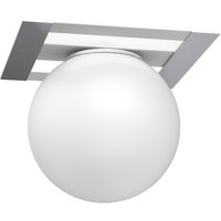 Deckenlampe Glas Metall in Chrom Weiß B:22 cm E27 Kugel Deckenlampe Glas Metall in Chrom Weiß B:22 cm E27 Kugel von Luminex
