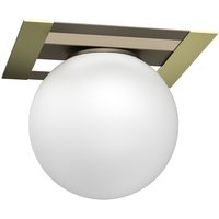 Deckenlampe Glas Metall in Gold Weiß B:22 cm E27 Kugel von Luminex