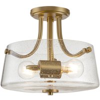 Deckenlampe Glas Schirm Ø 31,3 cm in Messing gebürstet von ELSTEAD