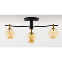 Deckenlampe Glas in Bernstein Metall G9 3-flammig von Zaklad Wielobranzowy Export-Import-Jupiter