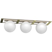 Deckenlampe Glaskugeln Metall in Beige Gold E27 L:70 cm von Luminex