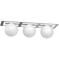 Deckenlampe Glaskugeln Metall in Chrom Weiß E27 L:70 cm von Luminex