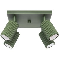 Deckenlampe Grün B: 25 cm klein schwenkbar 4x GU10 Aluminium von Sollux