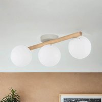 Deckenlampe Holz Glas 47 cm lang G9 in Hell Weiß 3-flammig Deckenlampe Holz Glas 47 cm lang G9 in Hell Weiß 3-flammig von TK Lighting