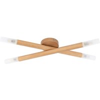Deckenlampe Holz Glas 50 cm lang in Kiefer Weiß 4x G9 von TK Lighting