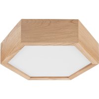 Deckenlampe Holz Glas 6-eckig E27 32 cm breit Wohnzimmer Deckenlampe Holz Glas 6-eckig E27 32 cm breit Wohnzimmer von Lamkur