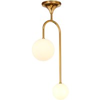 Deckenlampe Jugendstil Messing Glas in Gold G9 blendarm von Zaklad Wielobranzowy Export-Import-Jupiter