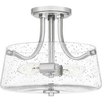 Deckenlampe Jugendstil rund Ø 31,3 cm Nickel Metall Regenglas von ELSTEAD