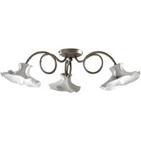 Deckenlampe Keramik Metall E14 in Silber Weiß 3-flammig Deckenlampe Keramik Metall E14 in Silber Weiß 3-flammig von Ferroluce