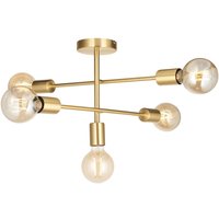 Deckenlampe Metall B: 53 cm in Messing Retro für 5x E27 von Endon