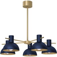 Deckenlampe Metall Dunkelblau Gold E27 5-flmg elegant von Luminex